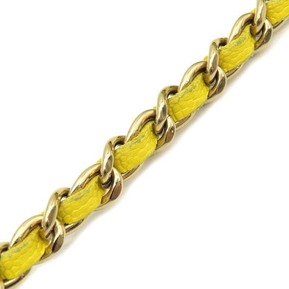 Chanel Chain Wallet Matelasse Caviar Skin Yellow Gold Hardware Yellow Chain