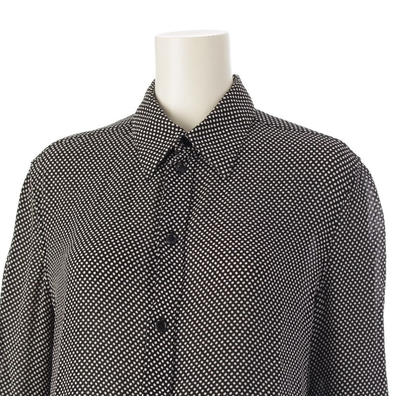 Celine Dotted Viscose Long Sleeved Shirt 20zx4178d Black