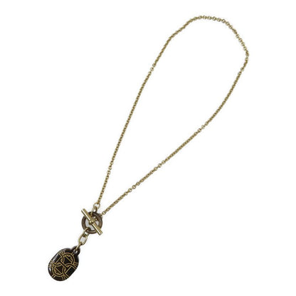 Hermes Chaine D'ancre Buffalo Horn Metal Brown Gold Necklace 1429 Hermes