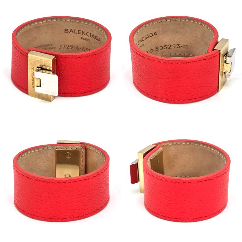 Balenciaga 332916 Ludis Leather Bracelet Approximately 17cm (669in) Around The