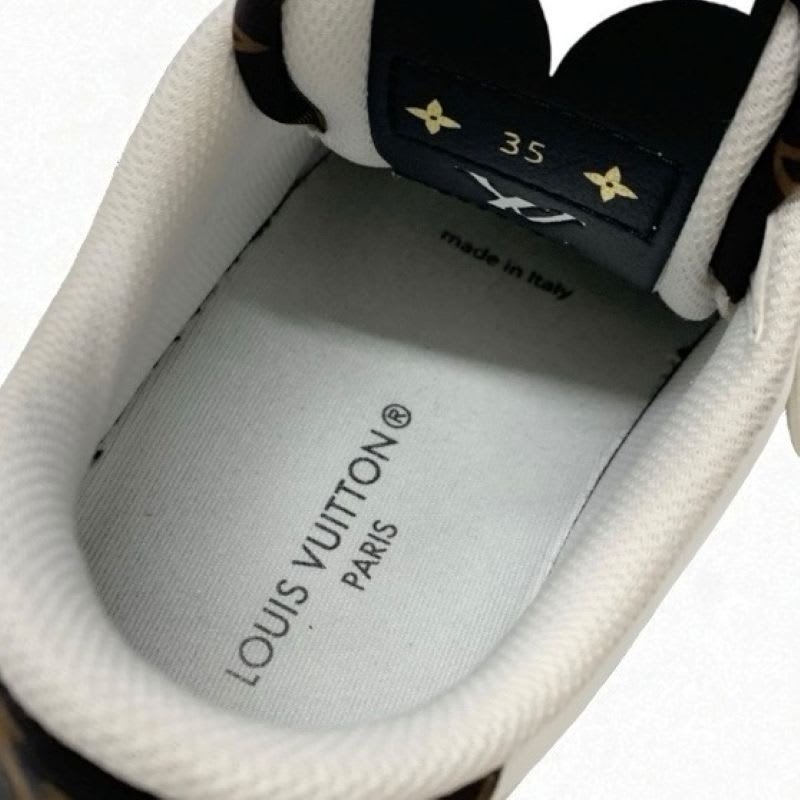 Louis Vuitton Charlie Line Monogram Sneakers Shoes Leather White Gray Black