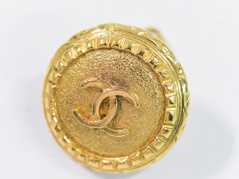 Authentic Chanel Coco Mark Earrings GP Gold Plated Coco Mark Accessories