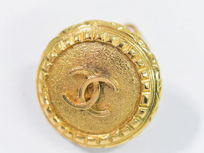 Authentic Chanel Coco Mark Earrings GP Gold Plated Coco Mark Accessories