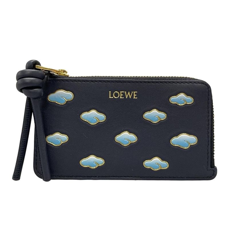 Loewe Coin Case - Dark Navy X Light Blue X Gold With Snafujita/cloud/card