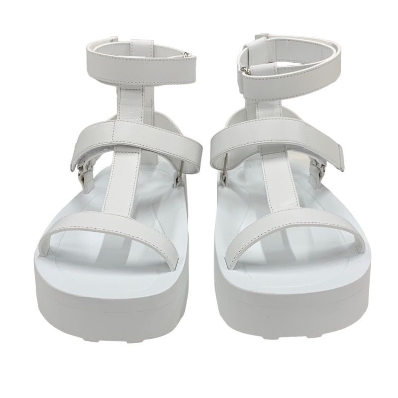 Hermes Enid Sandals Shoes Leather White Unused