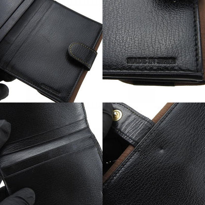 Loewe Bifold Wallet Velasquez Leather Black Brown Gold Hardware Everyday Use