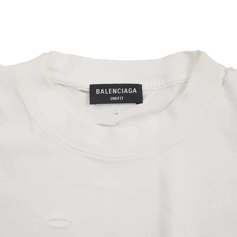 Balenciaga 21ss Logo Print Destroy Oversize T-Shirt 651795 Tkvb8 White XXS