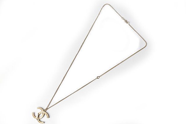 Chanel Necklace Pendant Coco Mark Pearl Gold