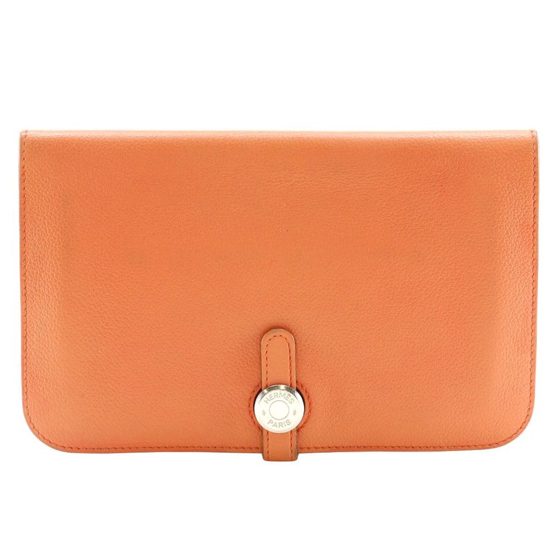 Hermes Dogon GM Chevre Pink □R Ladies Long Wallet