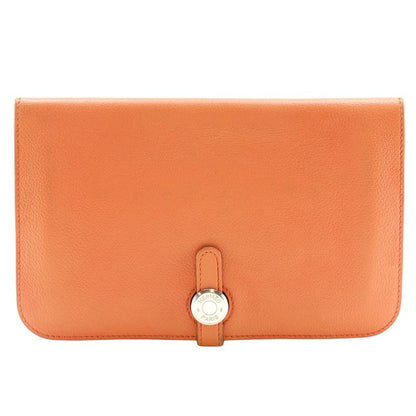 Hermes Dogon GM Chevre Pink □R Ladies Long Wallet