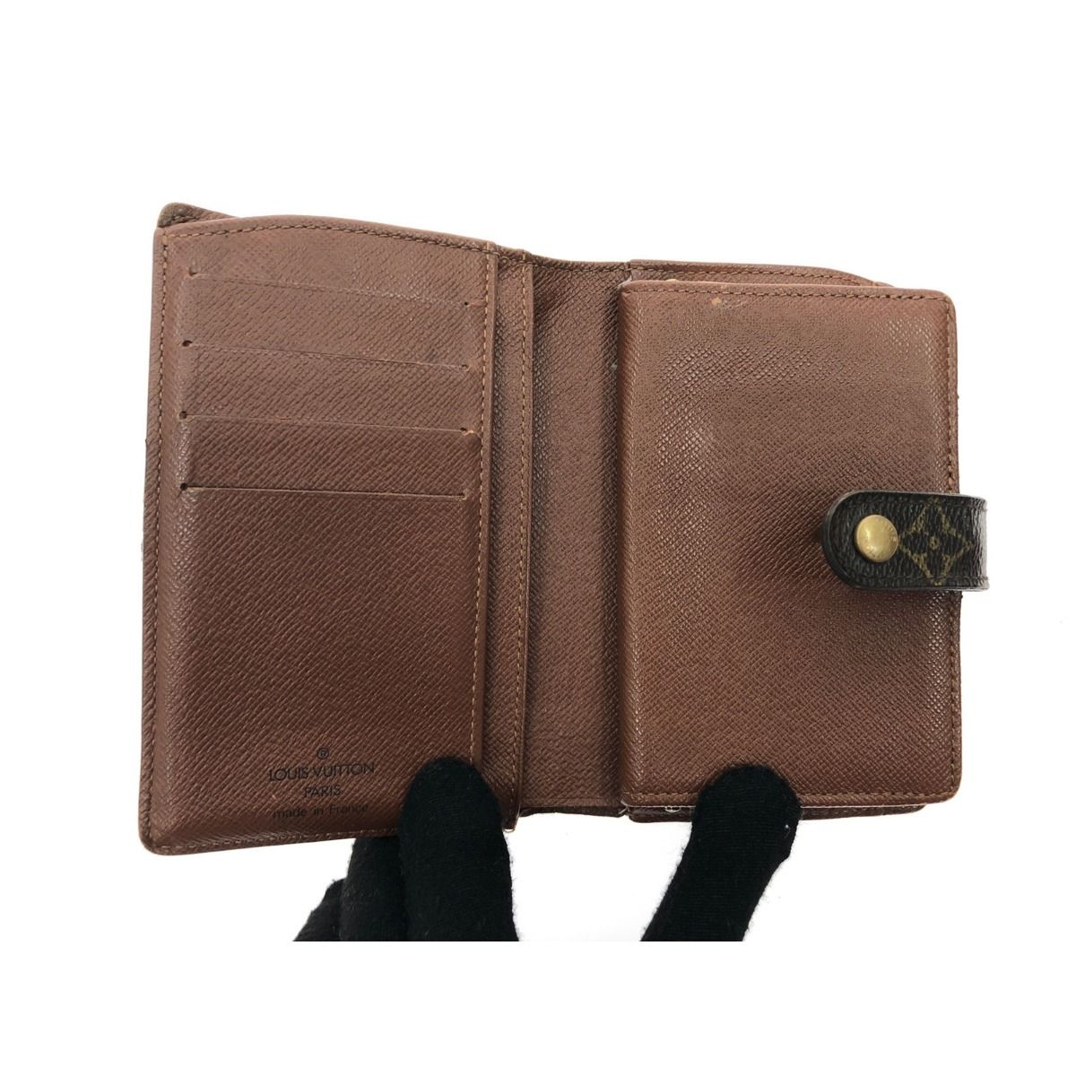 Louis Vuitton Women's Bifold Wallet Clasp Monogram Portomone Bier Viennois