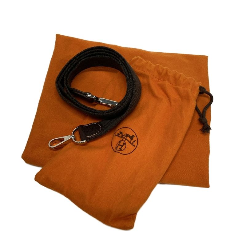 Hermes Garden Party TPM Ivory And Dark Brown Leather