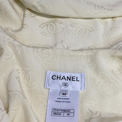 Chanel Long Sleeve Shirt Blouse Size 40 M Women's P74771 Ivory 2023/coco