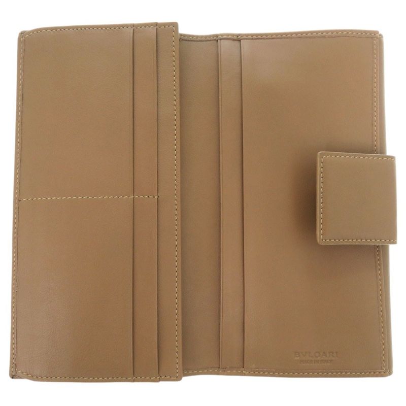 Bulgari Colore Trifold Long Wallet W Hook 33385 Long Leather Brown 1242 Bvlgari