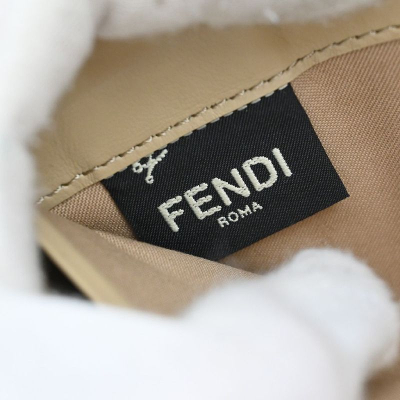 Fendi Long Wallet Round Zipper Wallet Beige 30ka959