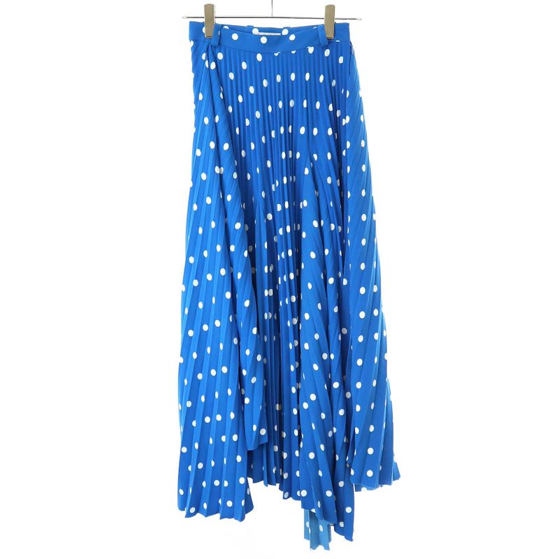 Balenciaga 21ss Pleated Dot Skirt 622280 Blue 36