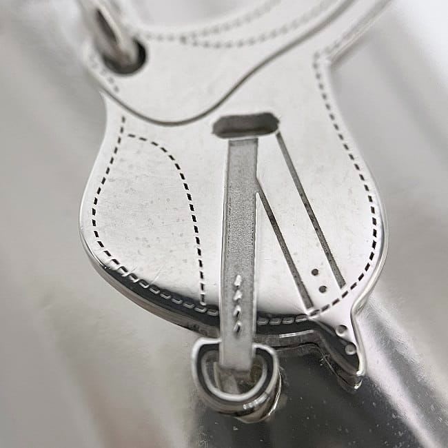 Hermes Scarf Ring Silver Saddle