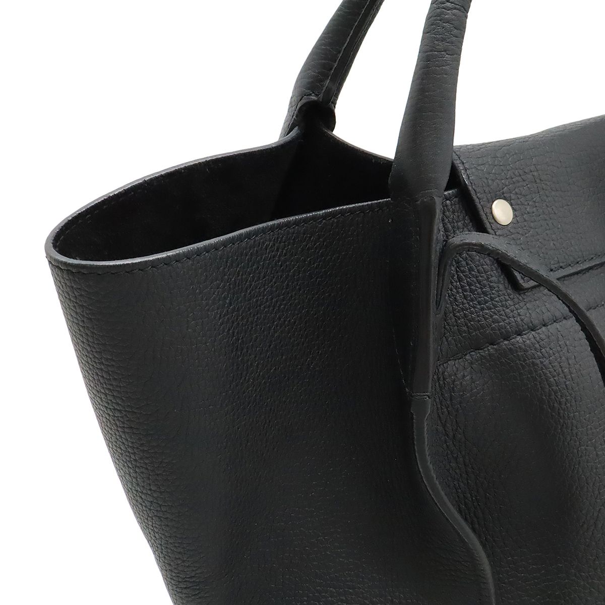 Celine Big Bag Small Handbag 2WAY Shoulder Bag Crossbody Leather Black Black