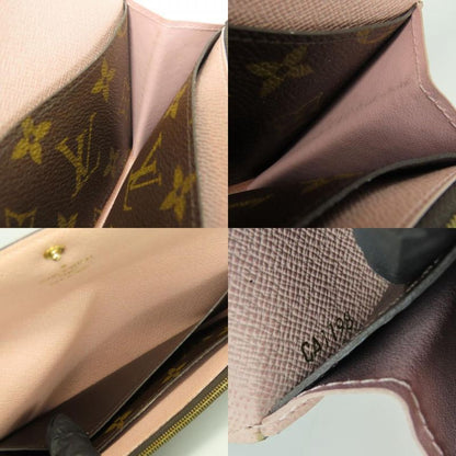 Louis Vuitton Long Wallet Portefeuille Emilie M61289 Monogram Brown Rose