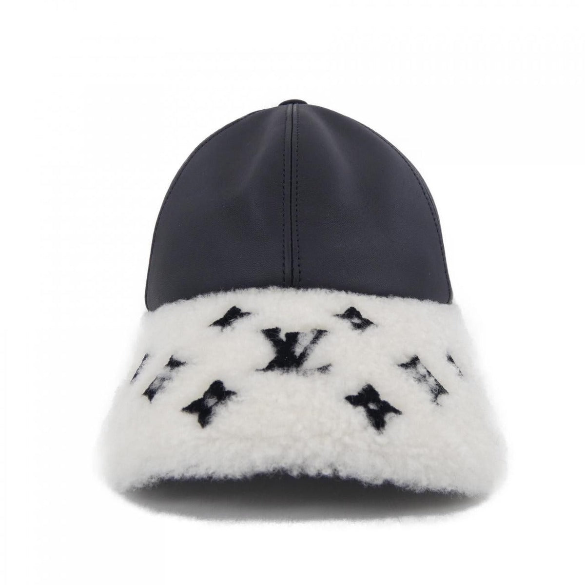 Louis Vuitton Shearling Visor Cap Black White — view 2