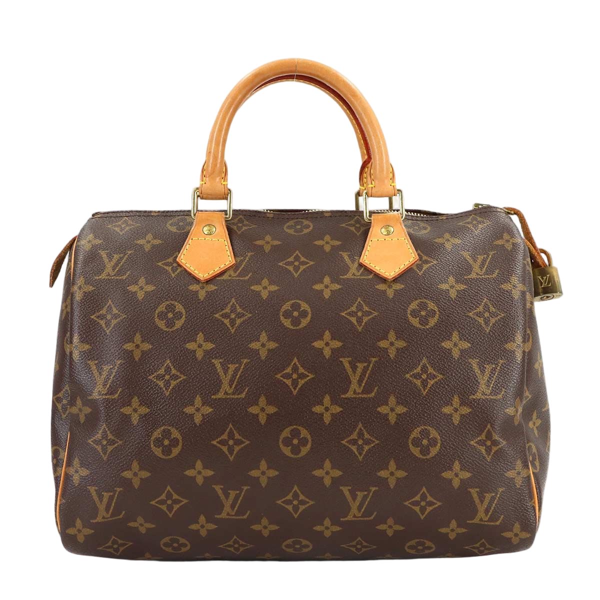 Louis Vuitton Monogram Speedy 30 Hand Bag Brown Gold