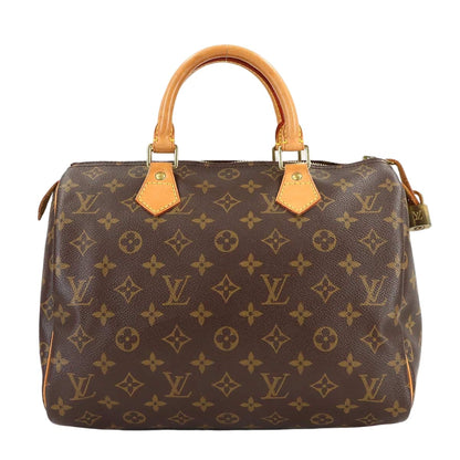 Louis Vuitton Monogram Speedy 30 Hand Bag Brown Gold