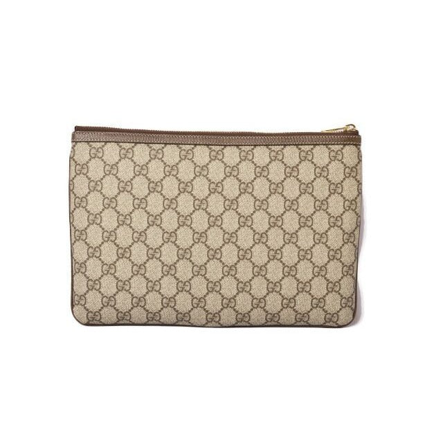 Gucci Brand Bag Clutch Pouch GG Supreme Brown Beige — view 2