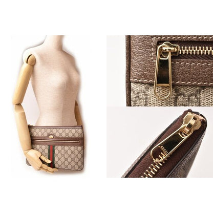 Gucci Brand Bag Clutch Pouch GG Supreme Brown Beige — view 5