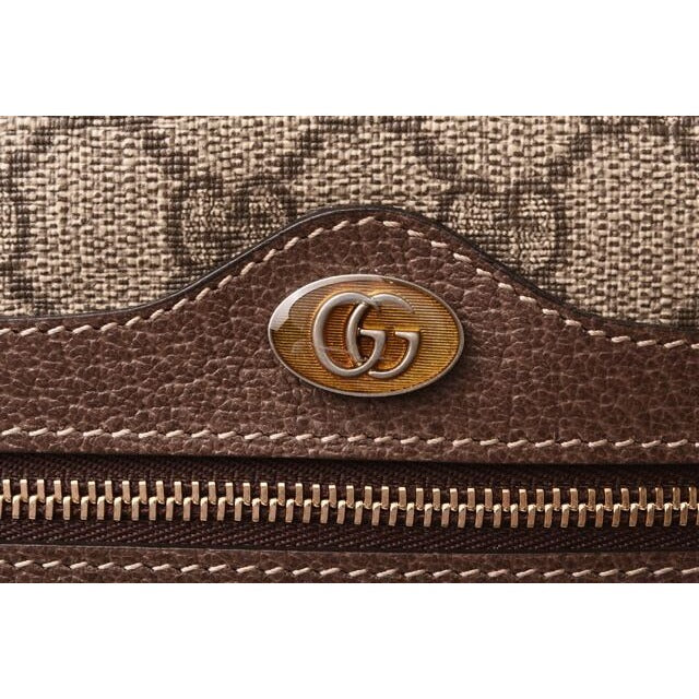 Gucci Brand Bag Clutch Pouch GG Supreme Brown Beige — view 6