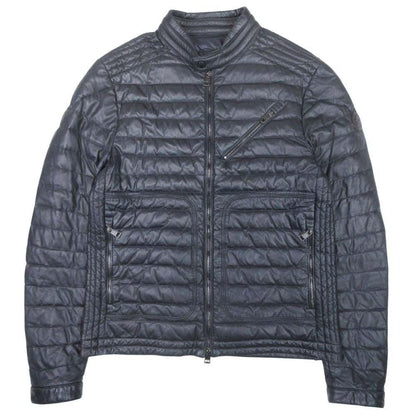 Moncler Casteu Sheepskin Leather Down Jacket Riders 1 Black