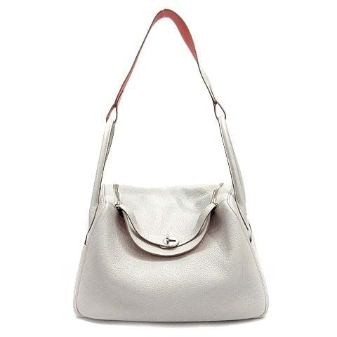 Hermes Lindy 34 Verso Shoulder Bag Handbag Taurillon Clemence Pearl