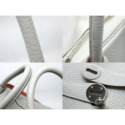 Hermes Lindy 34 Verso Shoulder Bag Handbag Taurillon Clemence Pearl — view 6