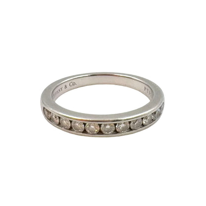 Tiffany & Co Channel Setting Half Circle Diamond Platinum Ring