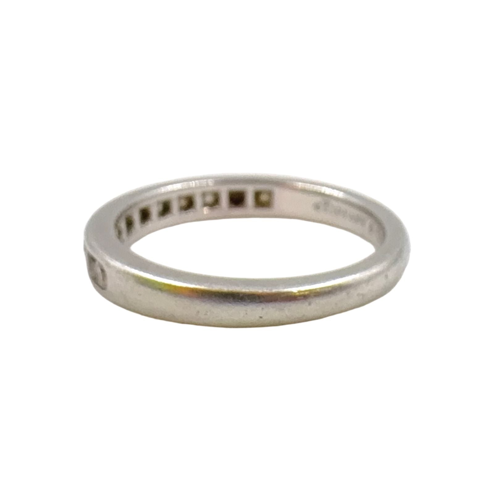 Tiffany & Co Channel Setting Half Circle Diamond Platinum Ring — view 2