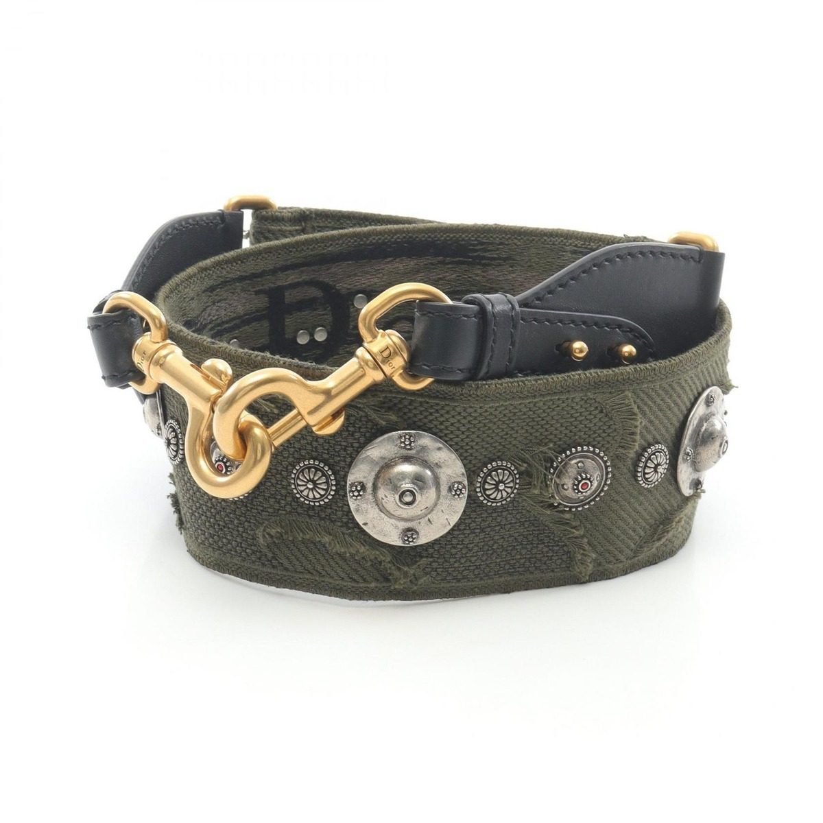 Dior Shoulder Strap Medallion Embroidery Multi Canvas Leather
