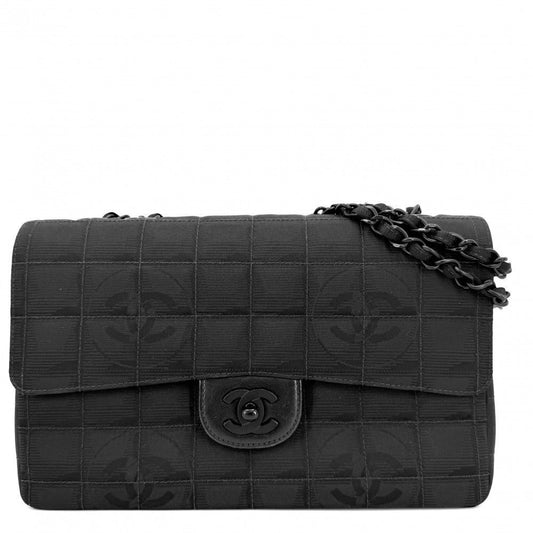 Chanel Shoulder Bag New Travel Line Choco Bar Double Chain Crossbody CC Logo