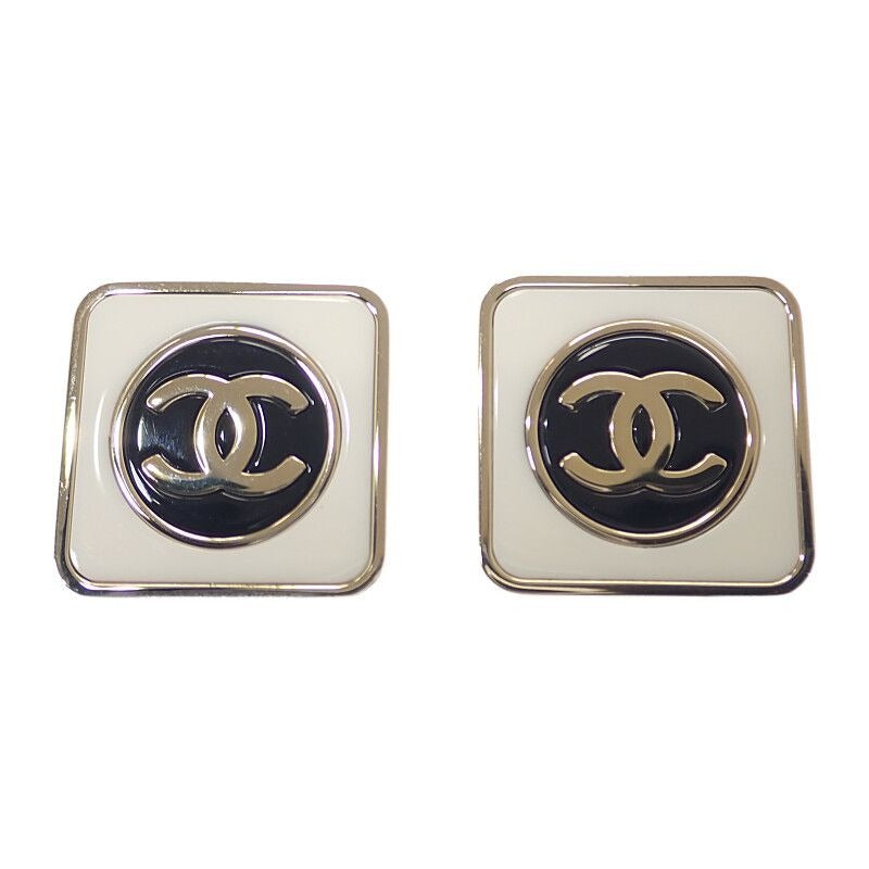 Chanel CC Square Coco Mark Fine Ab9777 Earrings Metal Gold B23 C Gift