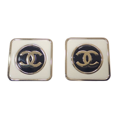 Chanel CC Square Coco Mark Fine Ab9777 Earrings Metal Gold B23 C Gift