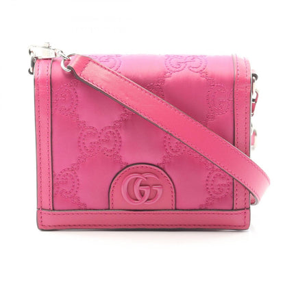 Gucci Shoulder Bag GG Matelasse Mini Fuchsia Pink Nylon Leather