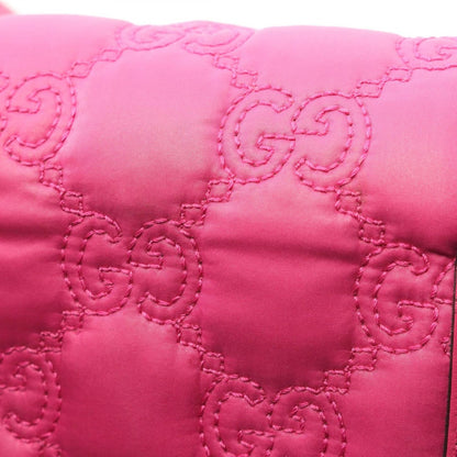 Gucci Shoulder Bag GG Matelasse Mini Fuchsia Pink Nylon Leather — view 7