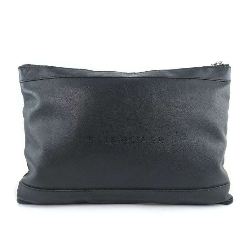 Balenciaga Navy Clip M Clutch Bag 37373 Calf Black Second
