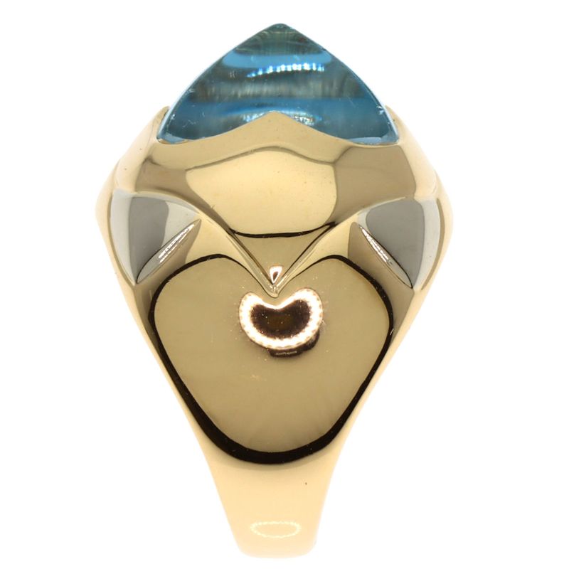 Bvlgari Bulgari Piramide Blue Topaz Ring - 18K Yellow Gold Ladies