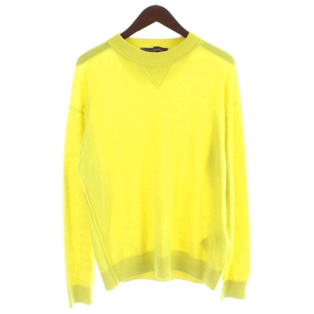 Louis Vuitton Inside Out Cashmere Crew Neck Knit Sweater Silk S Yellow Jze MW