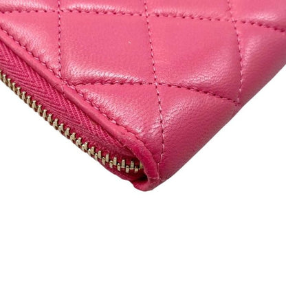 Chanel Long Wallet Long Zip Round Wallet Ap1590 Matelasse Lambskin Coco Mark