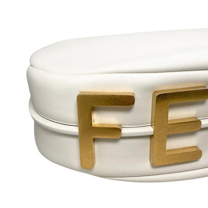 Fendi One Shoulder Bag Graffi Medium 8br799 A5dy F1hel Calf Leather White Beige