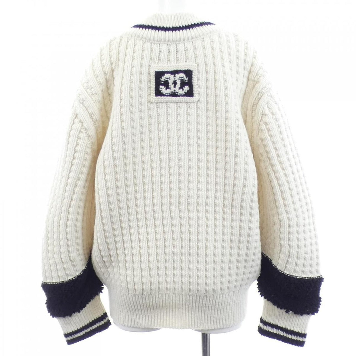 Chanel Coco Neige Knit Top Black White — view 2