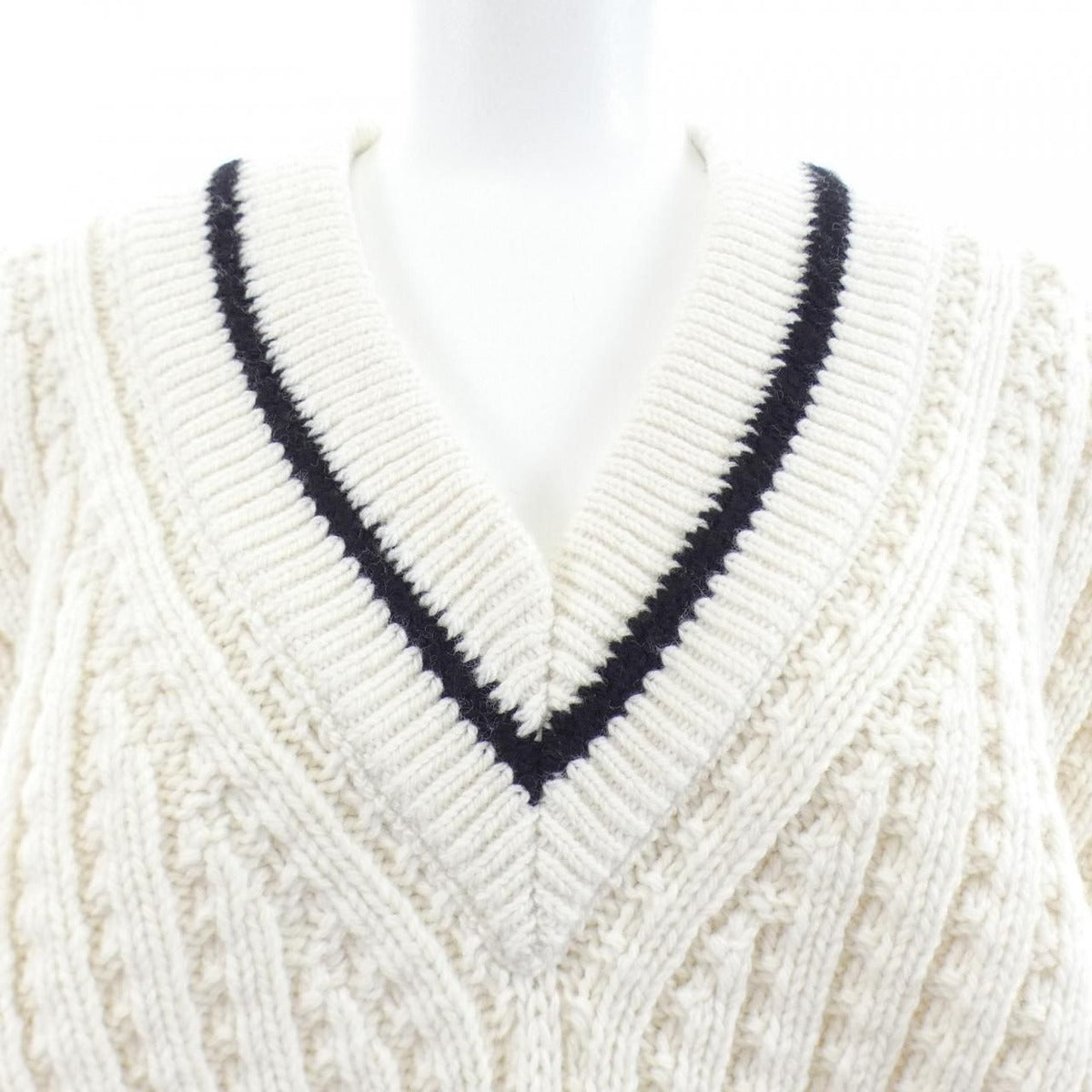 Chanel Coco Neige Knit Top Black White — view 6