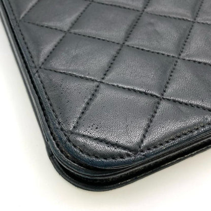 Chanel Matelasse Chain Shoulder Bag Lambskin Black Gold Hardware