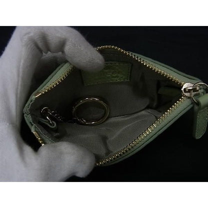 Gucci GG Emblem Leather with Key Ring Coin Purse Light Green — view 3