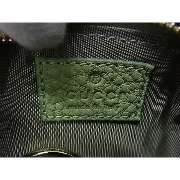 Gucci GG Emblem Leather with Key Ring Coin Purse Light Green — view 4